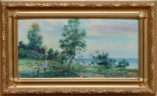 Vintage Original Coastal Oil Painting From Sweden