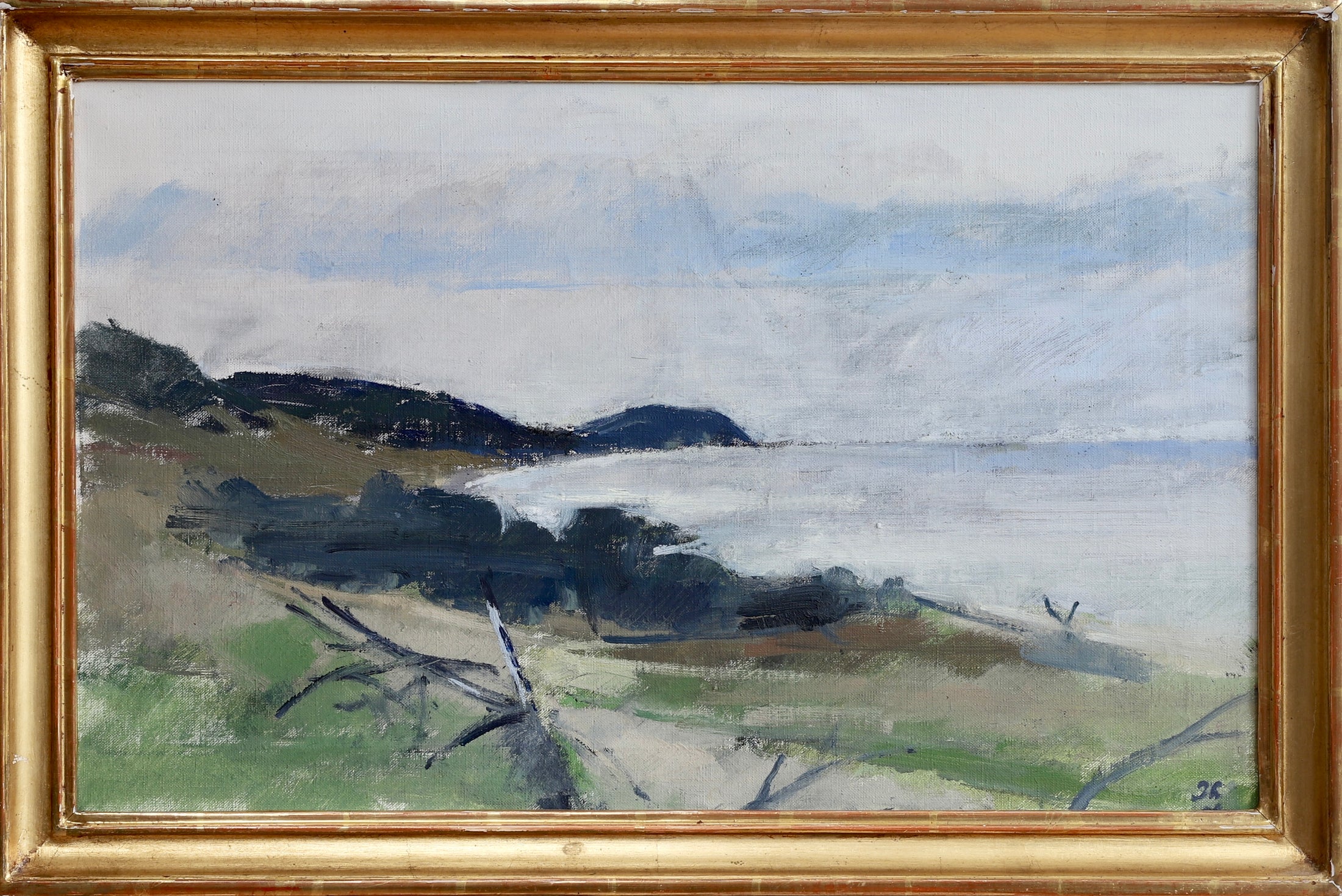 Mid Century Original Coastal Oil Painting Sweden