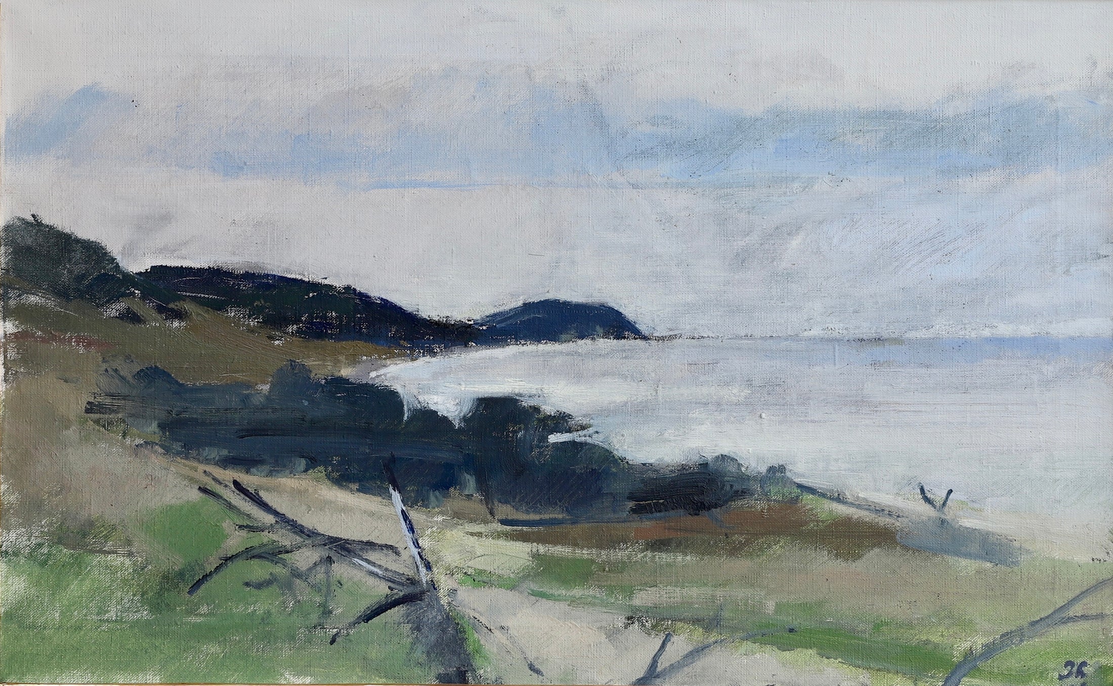 Mid Century Original Coastal Oil Painting Sweden