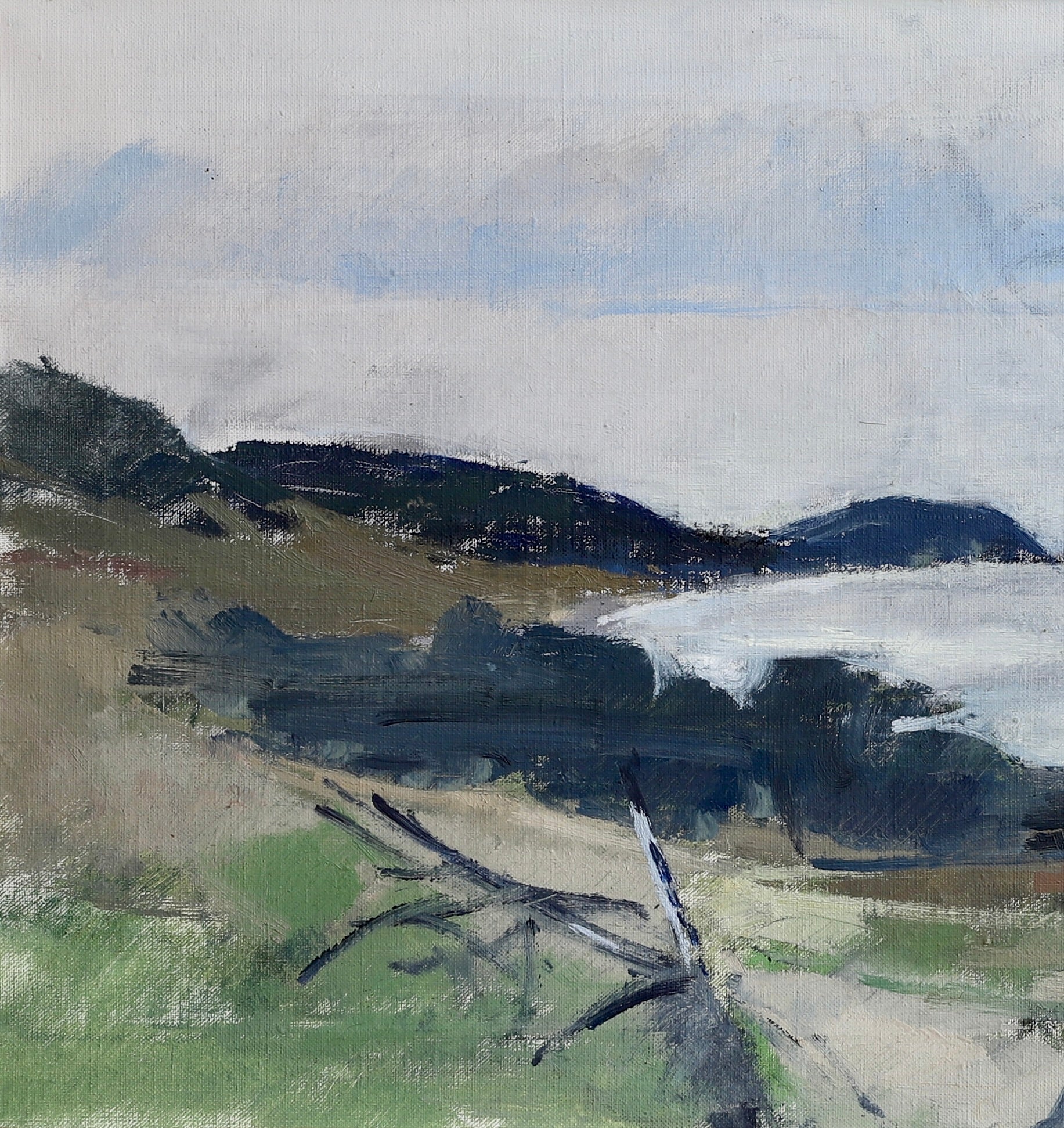 Mid Century Original Coastal Oil Painting Sweden