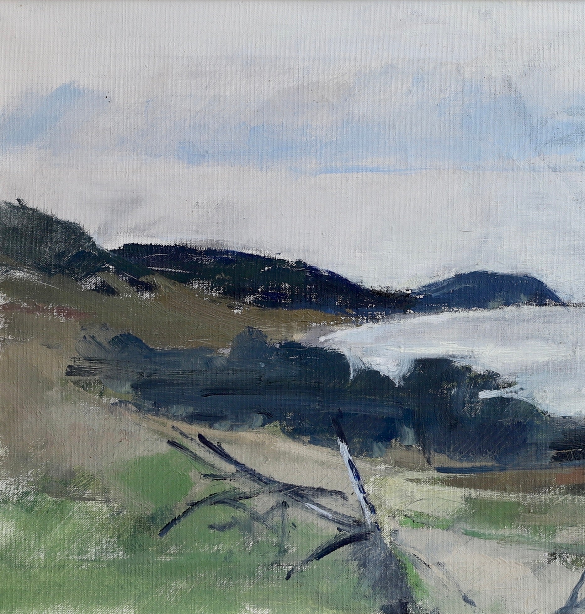 Mid Century Original Coastal Oil Painting Sweden