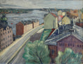 Load image into Gallery viewer, Vintage Art Original Cityscape Oil Painting From Sweden