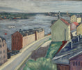 Load image into Gallery viewer, Vintage Art Original Cityscape Oil Painting From Sweden
