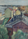 Load image into Gallery viewer, Vintage Art Original Cityscape Oil Painting From Sweden