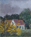 Load image into Gallery viewer, Swedish Vintage Village Scene Oil Painting From Sweden