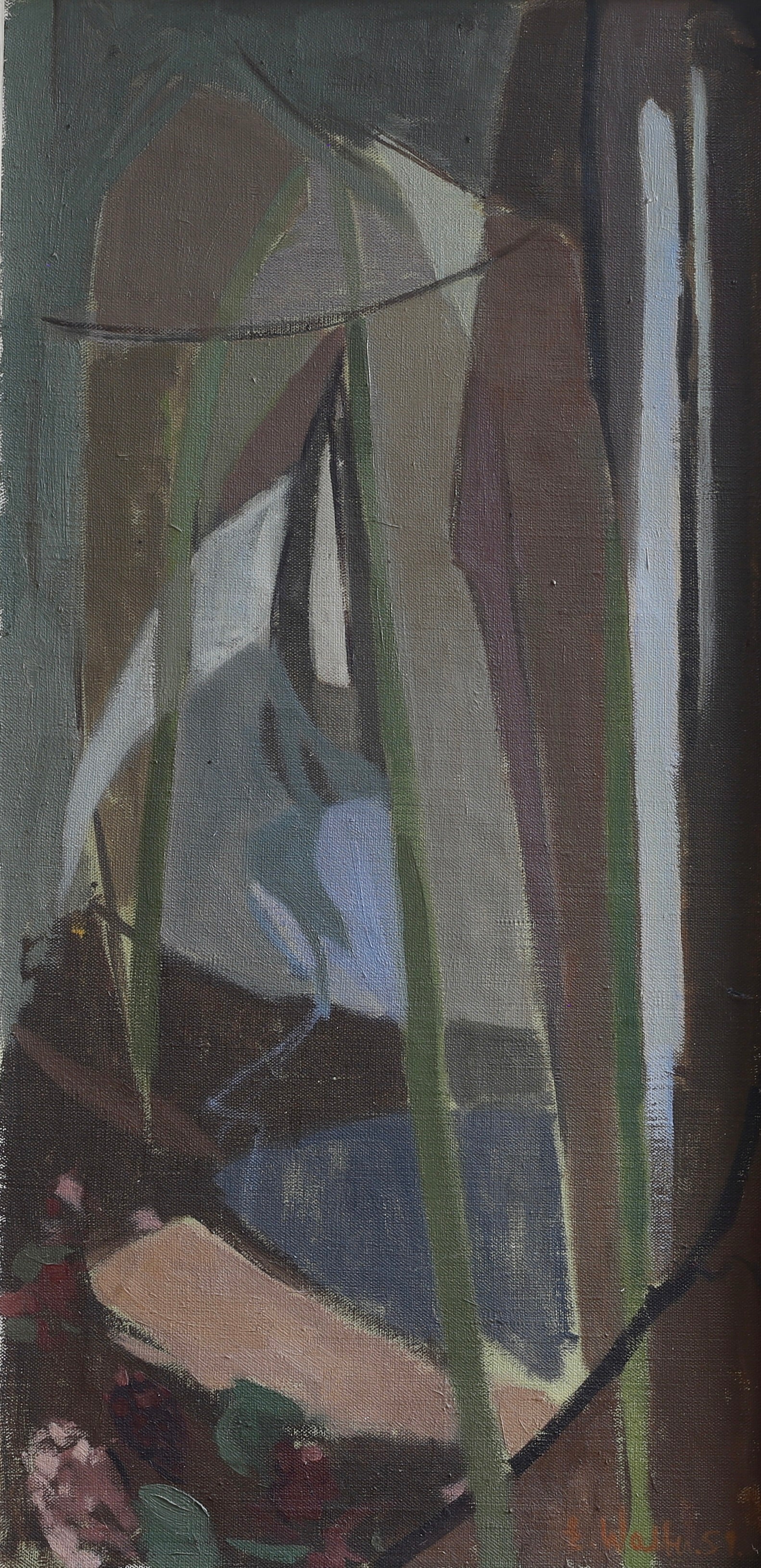 RESERVED Mid Century Original Abstract Oil Painting from Sweden By E Persson