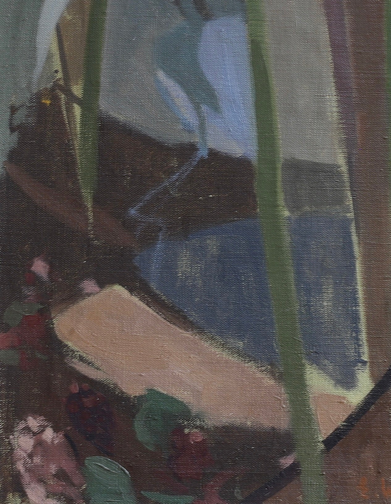 RESERVED Mid Century Original Abstract Oil Painting from Sweden By E Persson