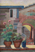 Load image into Gallery viewer, Mid Century Original Cityscape Oil Painting Sweden