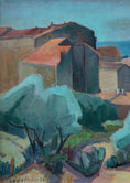 Load image into Gallery viewer, Mid Century Vintage Coastal Painting from Sweden