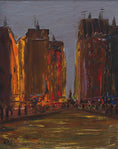 Load image into Gallery viewer, Mid Century Original Parisian Cityscape Oil Painting from Sweden