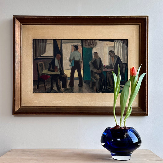 Vintage Art Room Mid Century Original Oil Painting By GS Malm from Sweden