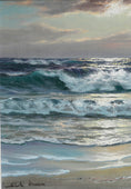 Load image into Gallery viewer, Mid Century Original Coastal Oil Painting From Sweden