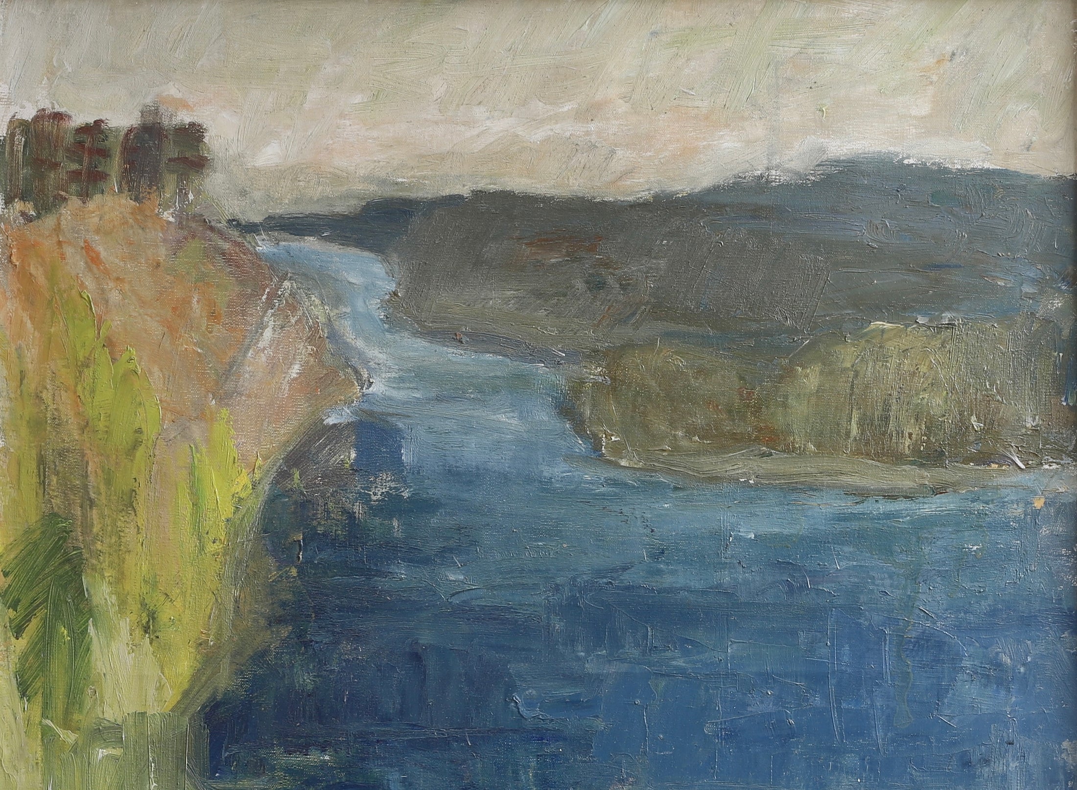 Vintage Art Room Mid Century Oil Painting from Sweden 1960