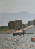 Load image into Gallery viewer, Mid Century Vintage Art Coastal Oil Painting from Sweden