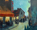 Load image into Gallery viewer, Mid Century Original Cityscape Oil Painting from Sweden