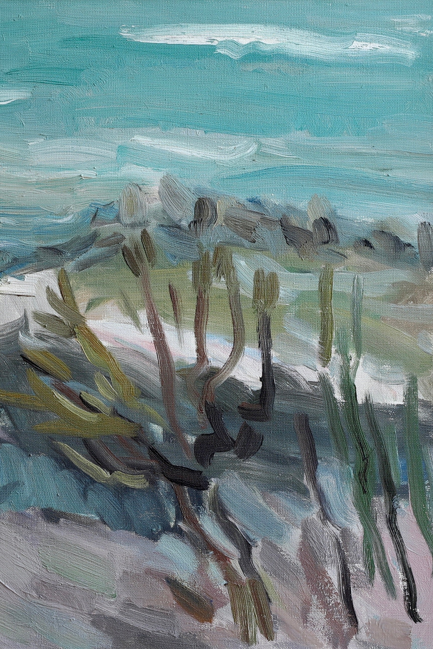 Vintage Art Coastal Oil Painting from Sweden