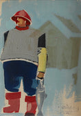 Load image into Gallery viewer, Vintage Art Room Fisherman's Portrait Sweden