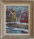 Load image into Gallery viewer, Vintage Mid Century Cityscape Oil Painting From Sweden