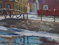 Load image into Gallery viewer, Vintage Mid Century Cityscape Oil Painting From Sweden