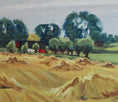 Load image into Gallery viewer, Original Mid Century Haystacks Oil Painting from Sweden