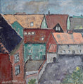 Load image into Gallery viewer, Vintage Art Cityscape Oil Painting from Sweden