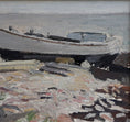 Load image into Gallery viewer, Vintage Art Mid Century Coastal Oil Painting from Sweden 1953