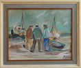 Load image into Gallery viewer, Vintage Original Harbor Oil Painting By H Ripa From Sweden