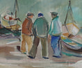 Load image into Gallery viewer, Vintage Original Harbor Oil Painting By H Ripa From Sweden