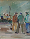 Load image into Gallery viewer, Vintage Original Harbor Oil Painting By H Ripa From Sweden