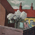 Load image into Gallery viewer, Mid Century Vintage Original Cityscape Oil Painting From Sweden
