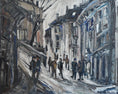 Load image into Gallery viewer, Mid Century Original City Winterscape Oil Painting From Sweden