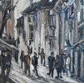 Load image into Gallery viewer, Mid Century Original City Winterscape Oil Painting From Sweden