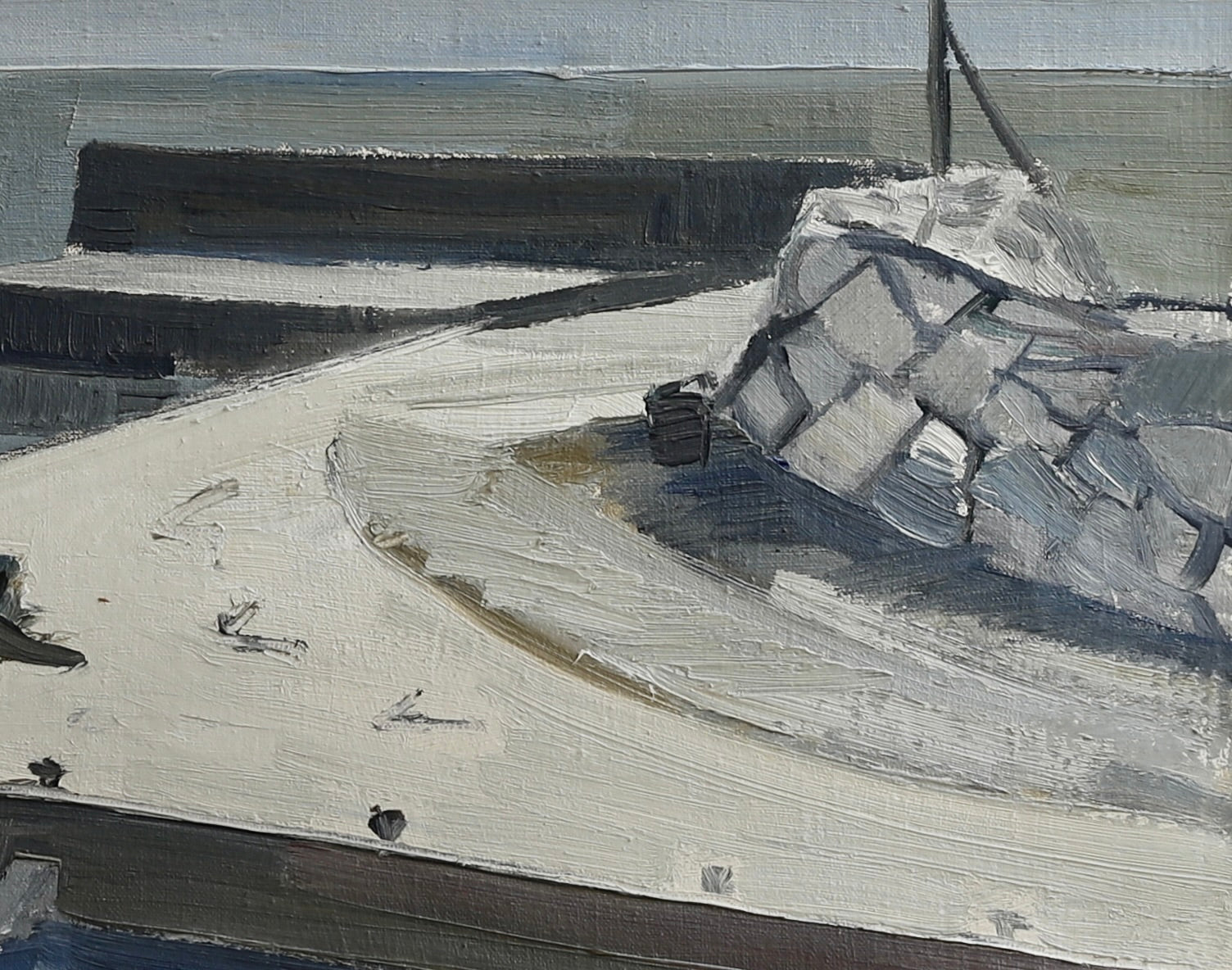 Mid Century Coastal Oil Painting By A Erwö Sweden
