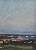 Load image into Gallery viewer, Vintage Art Mid Century Coastal Oil Painting from Sweden