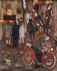 Load image into Gallery viewer, Vintage Mid Century Cityscape Oil Painting From Sweden