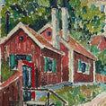 Load image into Gallery viewer, Mid Century Vintage Original Cityscape Oil Painting From Sweden