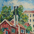 Load image into Gallery viewer, Mid Century Vintage Original Cityscape Oil Painting From Sweden