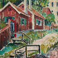 Load image into Gallery viewer, Mid Century Vintage Original Cityscape Oil Painting From Sweden