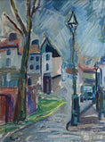 Load image into Gallery viewer, Mid Century Original Cityscape Oil Painting From Sweden