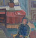 Load image into Gallery viewer, Original Vintage Interior Oil Painting from Sweden