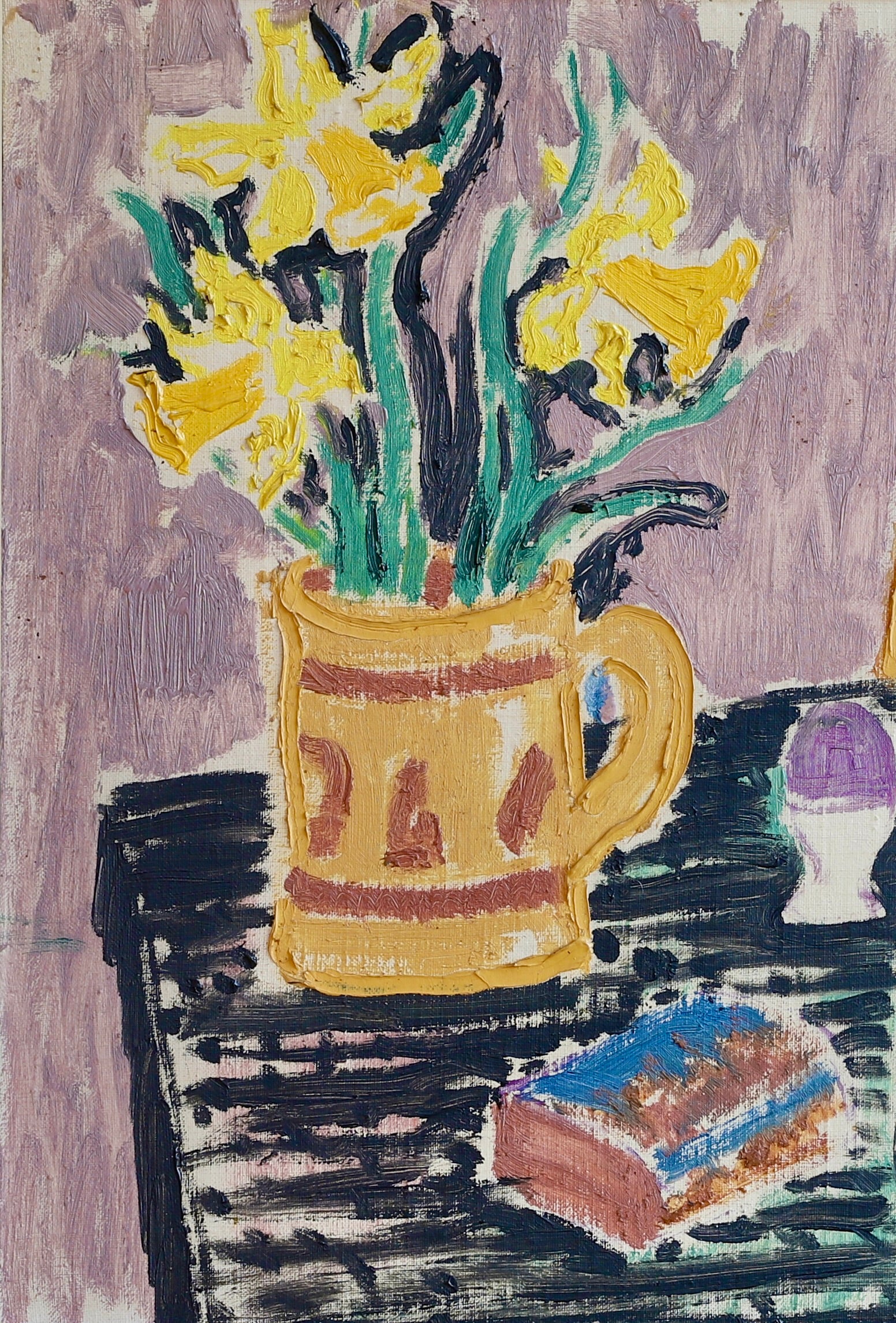 Original Mid Century Still Life Oil Painting From Sweden