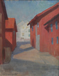 Load image into Gallery viewer, Mid Century Vintage Original Cityscape Oil Painting From Sweden 1952