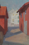 Load image into Gallery viewer, Mid Century Vintage Original Cityscape Oil Painting From Sweden 1952