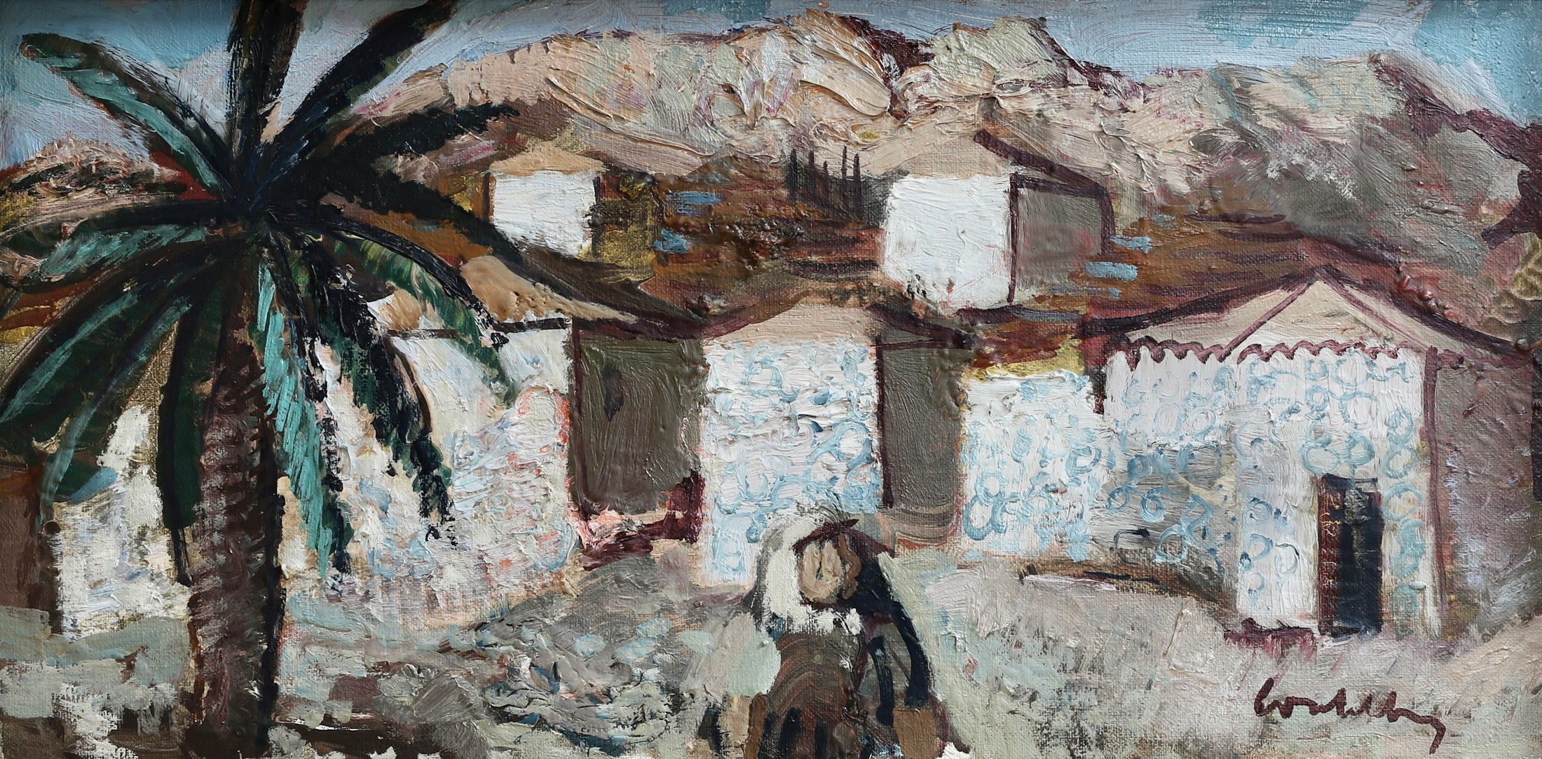 Vintage Mid Century Oil Painting From Sweden By B Wahlberg