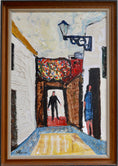Load image into Gallery viewer, Mid Century Vintage Original Cityscape Oil Painting From Sweden