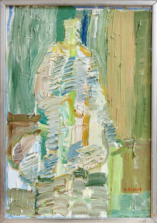 Original Vintage Figurative Oil Painting From Sweden by H Åsberg