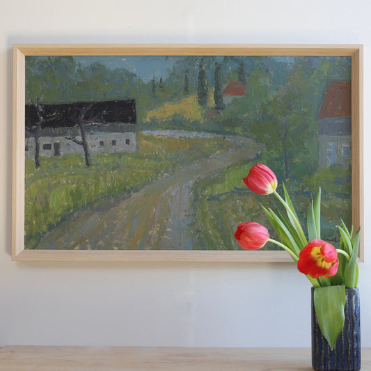 Vintage Landscape Oil Painting by S Grandin Sweden