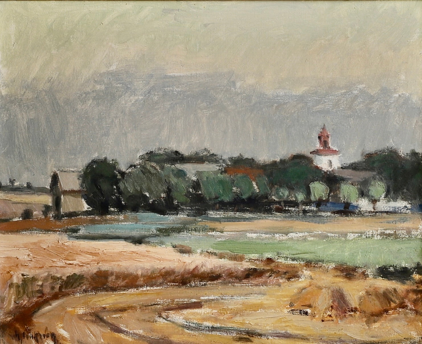Mid Century Landscape Oil Painting From Sweden by G Isaksson