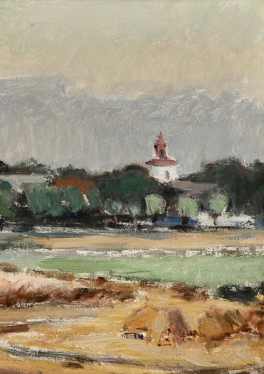Mid Century Landscape Oil Painting From Sweden by G Isaksson