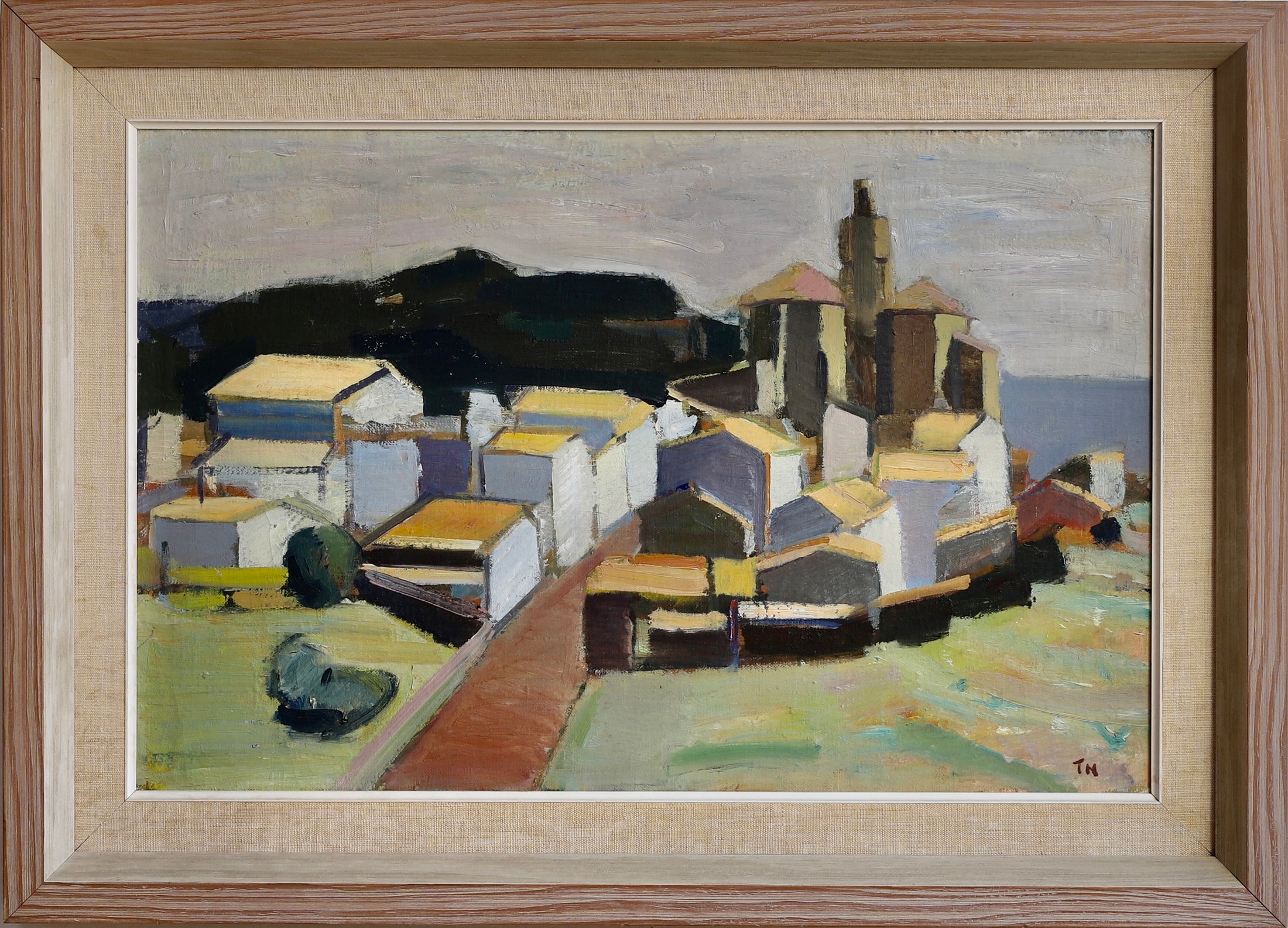 Vintage Landscape Oil Painting by T Nilsson from Sweden